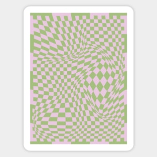 Checkerboard Pattern - Green Pink Sticker